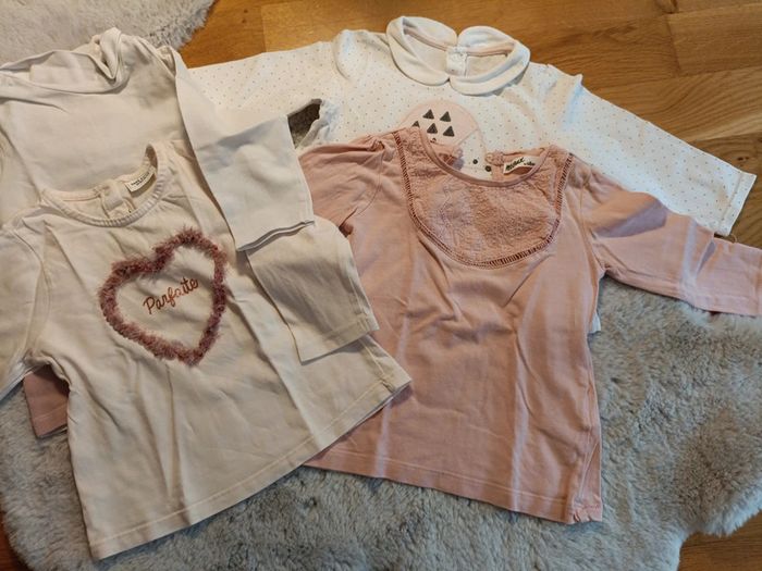 Lot de 8 t shirts manches longues 12 mois fille - photo numéro 4