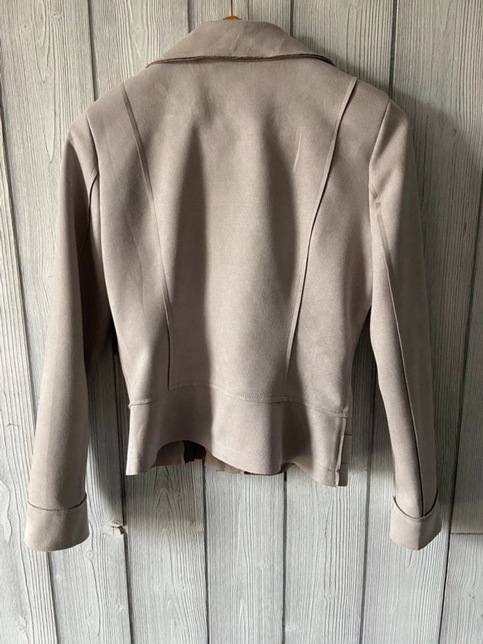 🩶 Veste blouson femme en suédine grise Taille L 🩶 - photo numéro 3
