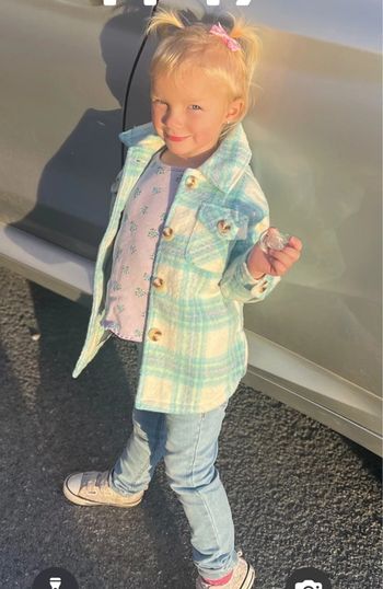 Ensemble 3 4 ans Zara Primark Lili marelle veste chemise jean skinny t-shirt côtelé Lila