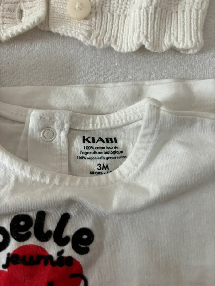 Gilet + tee shirt bébé fille taille 3mois - photo numéro 5