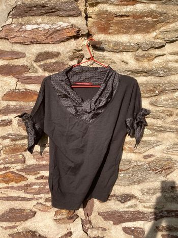 Haut Comptoir des cotonniers en laine et soie noir - XS