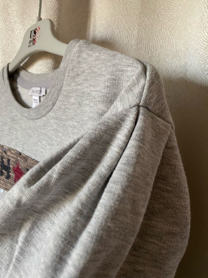 Pull sweat gris sequins argentés 8 ans Okaidi - photo numéro 5