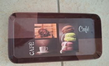 Plateau plastique rectangulaire café ou autre