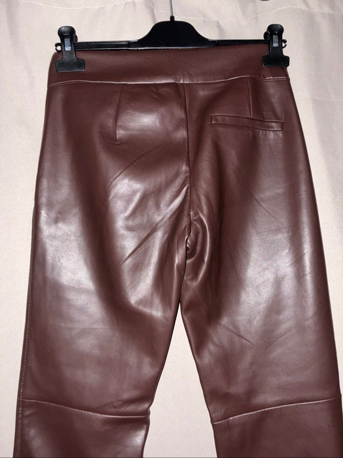 Pantalon marron similicuir Bershka S - photo numéro 8
