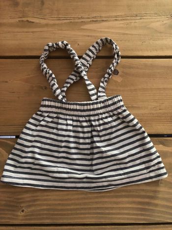 Robe salopette rayée gris/blanc