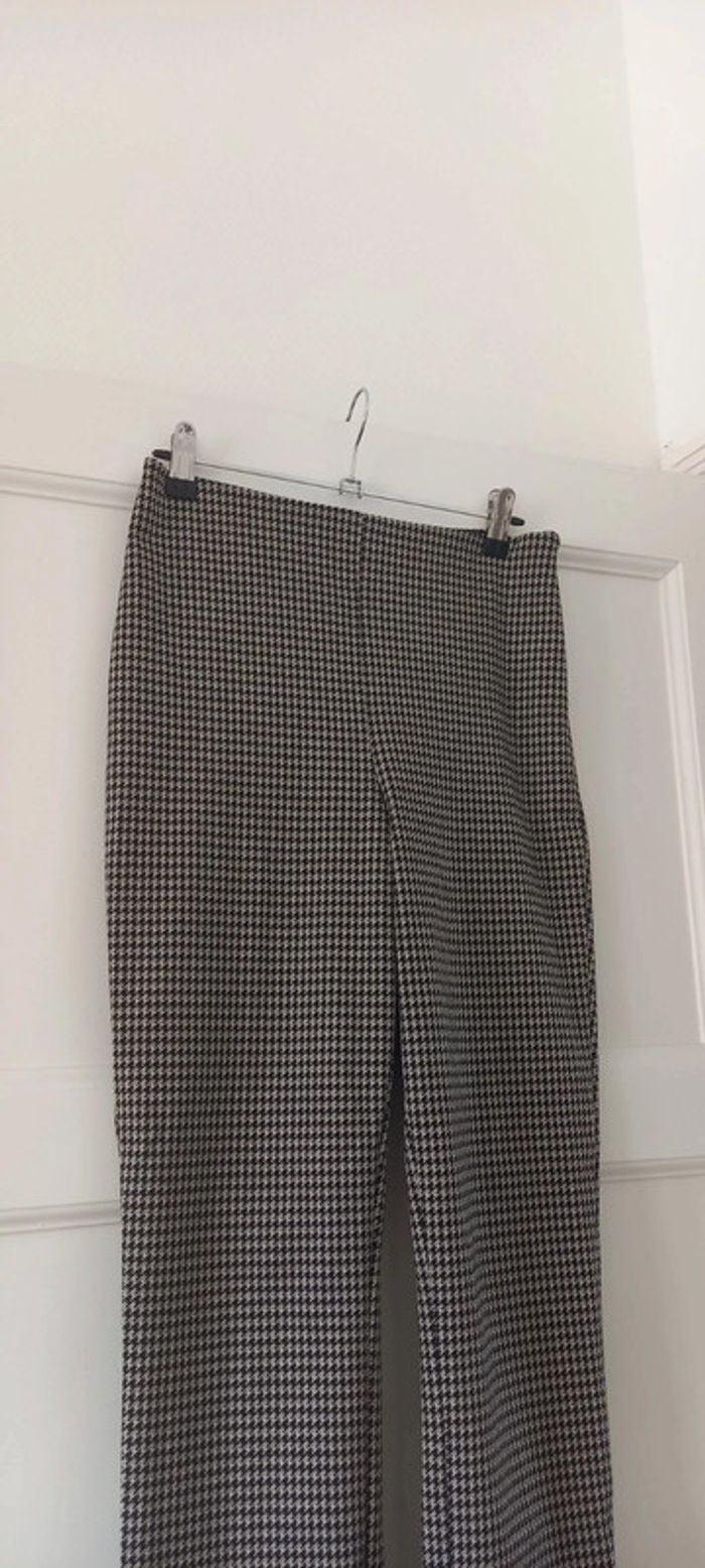 Pantalon droit motif pieds de poule noir et blanc H&M 38 - photo numéro 3
