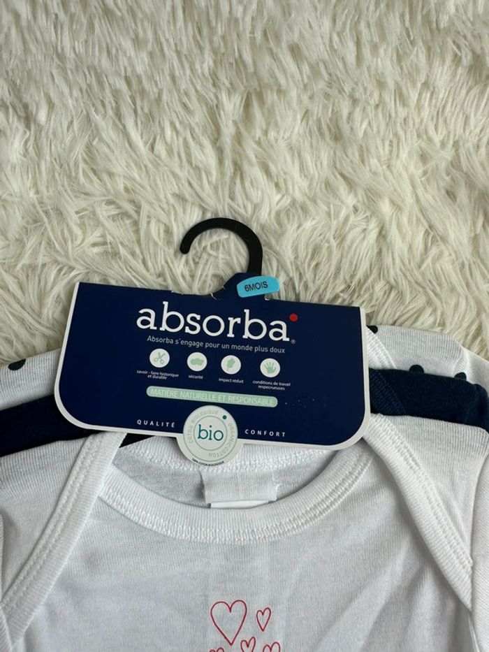 Lot de 3 bodies Absorba taille 6 mois - photo numéro 3