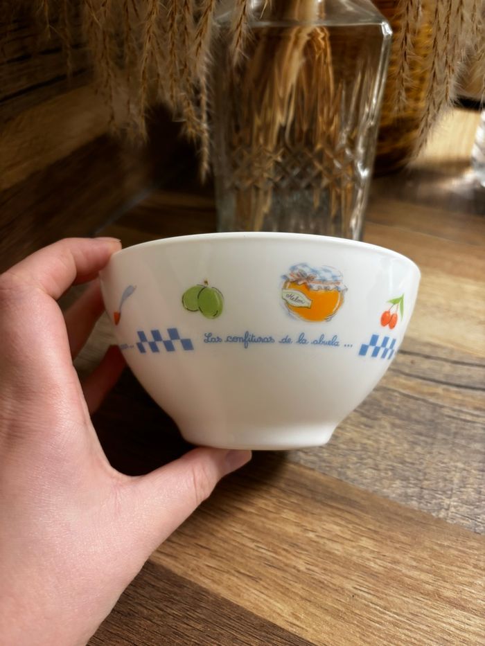 Vintage lot de deux bols Arcopal Les confitures de grand maman - photo numéro 2