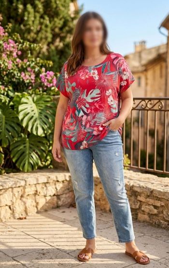 Haut rouge tropical Armand Thiery taille 4 