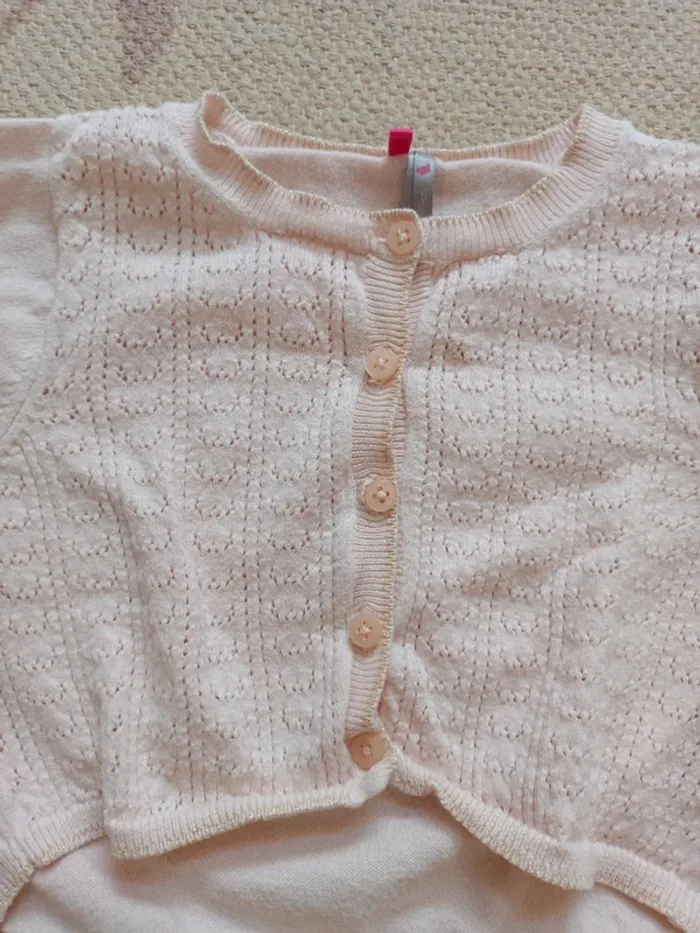 Gilet boléro rose corail orchestra 5/6 ans - photo numéro 2