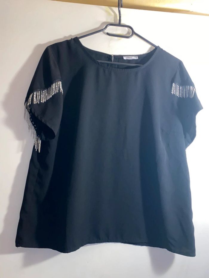 Blouse manches courtes noire