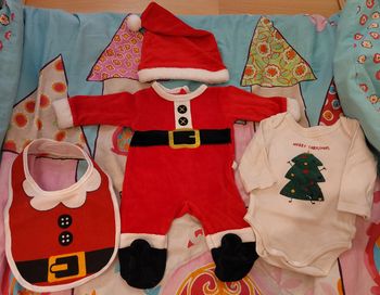 Lot Pyjama Bonnet Body Bavoir Noël