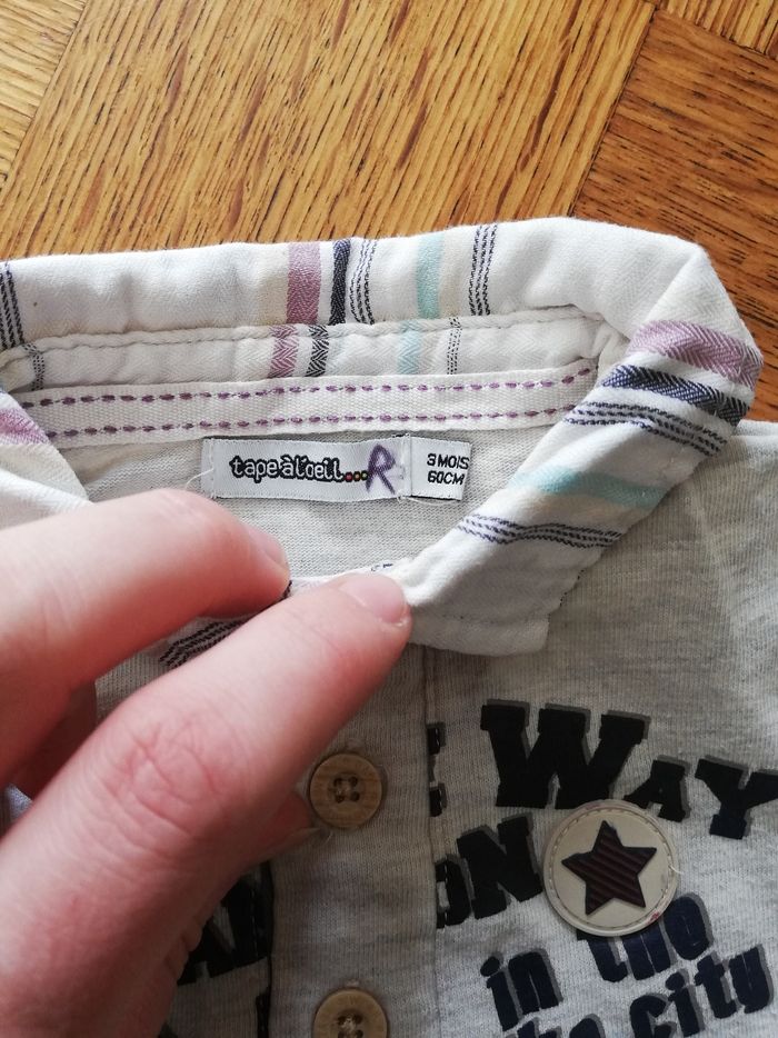 Pull chemise garçon 3 mois tape à l'œil - photo numéro 2