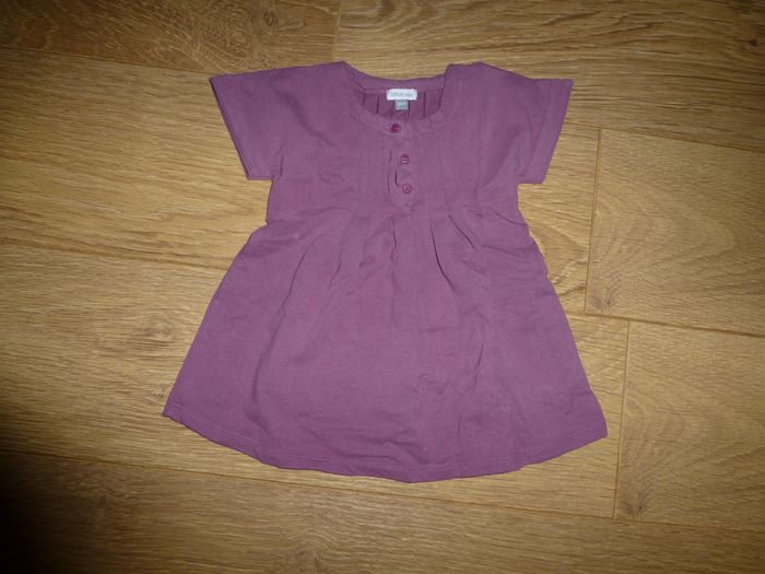 Robe en coton violet 6mois - DPAM
