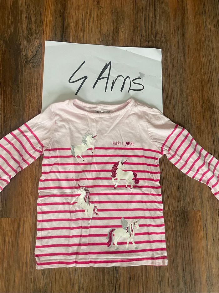 Marinière rose licorne