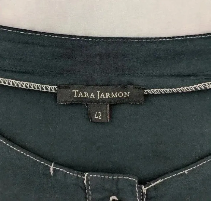 Blouse marine 100% coton - Tara Jarmon - taille 42 - photo numéro 3