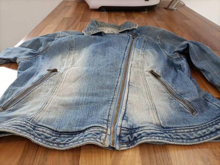 Veste perfecto Jean bleu Kiabi 42 - photo numéro 5