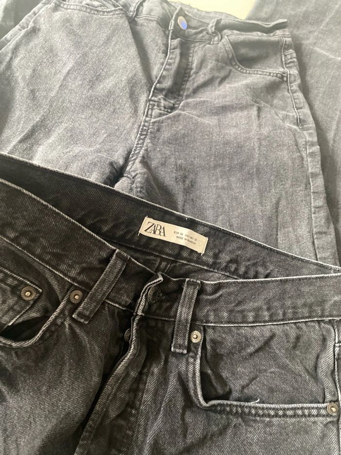 3 pantalons 2 jeans noir et un pantalon effet cuir - photo numéro 4