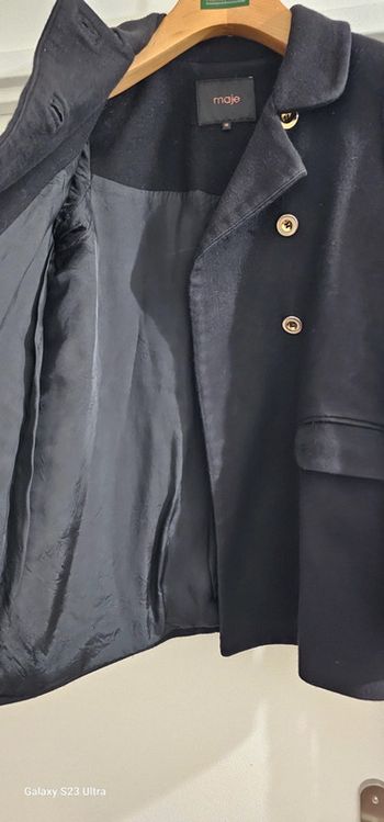 Manteau Caban laine coton Maje Taille 38