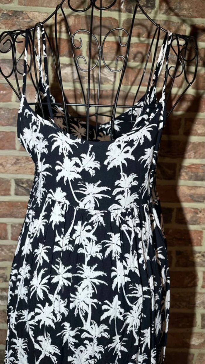 Robe noire à motifs de palmiers blancs C&A Taille Xs/34 - photo numéro 9