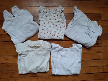 Lot 5 pyjamas neutre/mixte sergent major/absorba/vertbaudet 6 mois