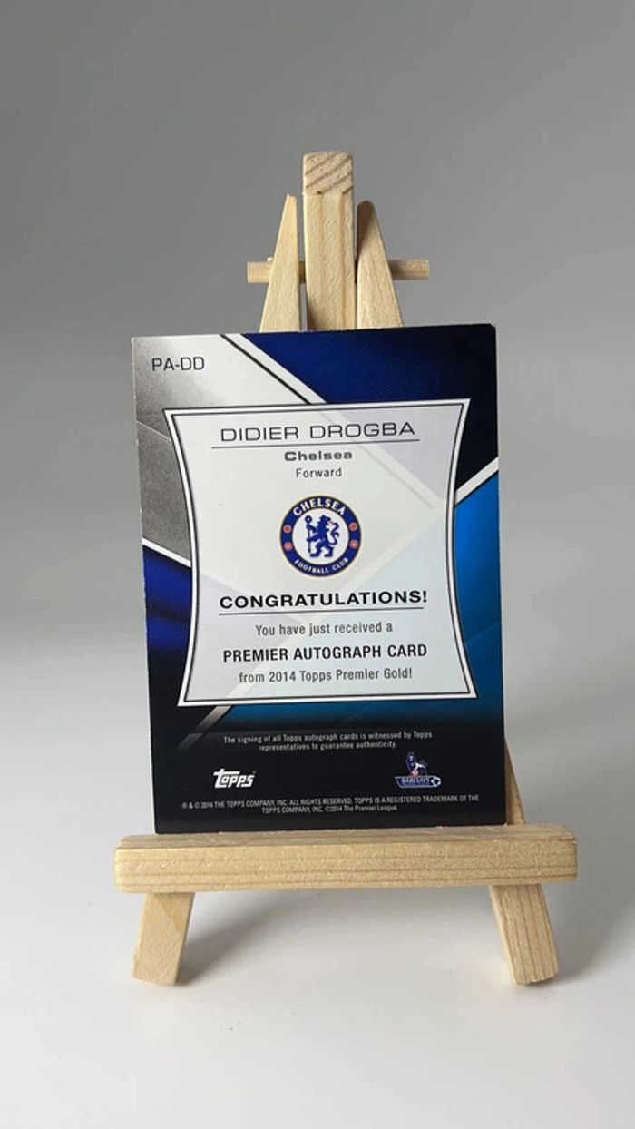 2014-15 Topps Premier Gold - #PA-DD Didier Drogba Premier Auto Chelsea FC - photo numéro 4