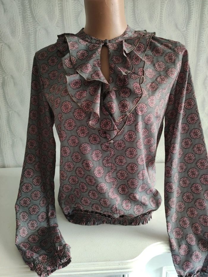 Blouse col jabot Benetton taille S - photo numéro 2