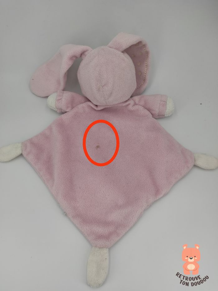 Doudou Ours Lapin Blanc et Rose Luminescent Nicotoy - photo numéro 2