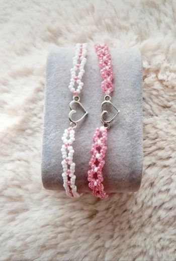 Lot de 2 bracelets mère/fille cœur