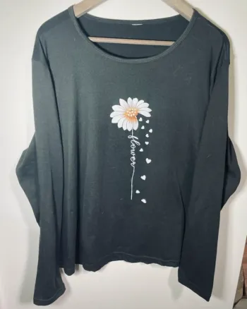 T shirt noir femme manches longues taille 46 ou 48