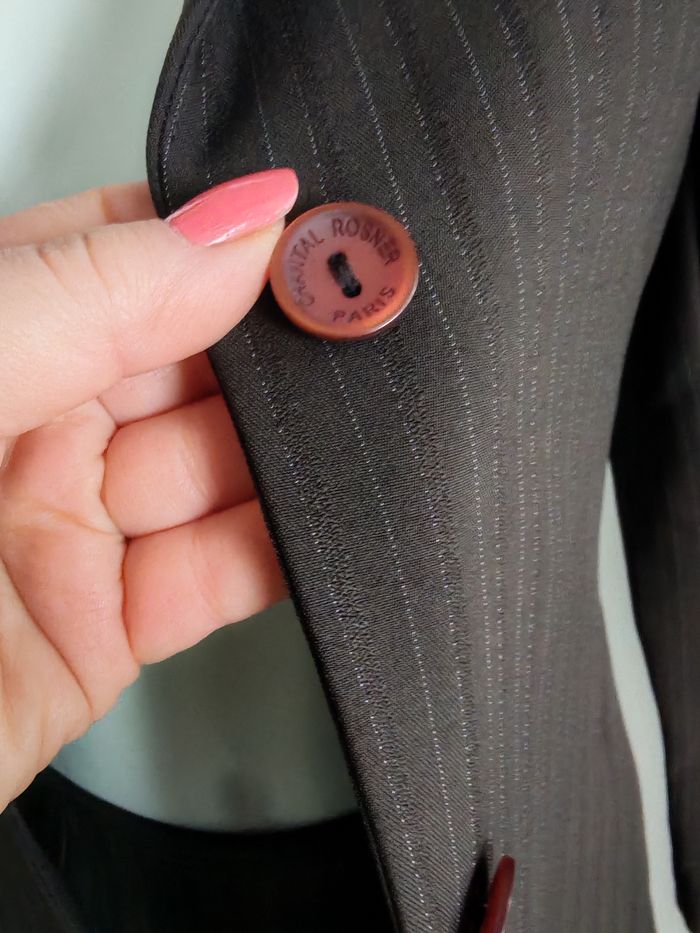 Ensemble tailleur marron à rayures Chantal Rosner pour femme - photo numéro 2
