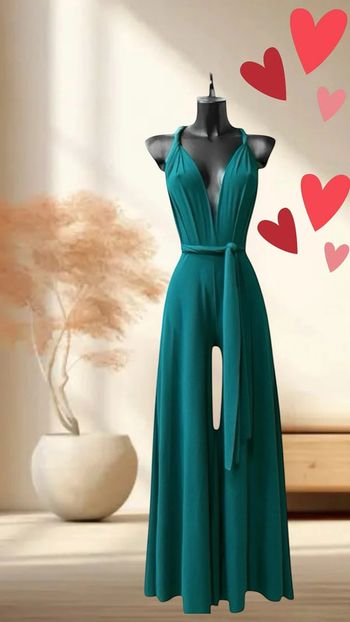 Combinaison dos nu bleu vert positions multiples pour cérémonies ou autres