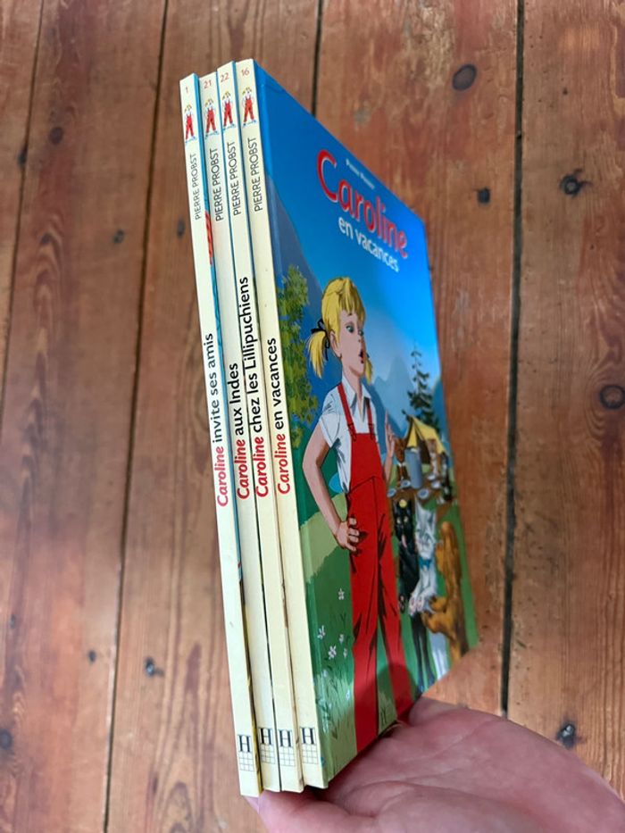 Lot de 4 livres bd Hachette albums Caroline Pierre Probst bords jaunes - photo numéro 2