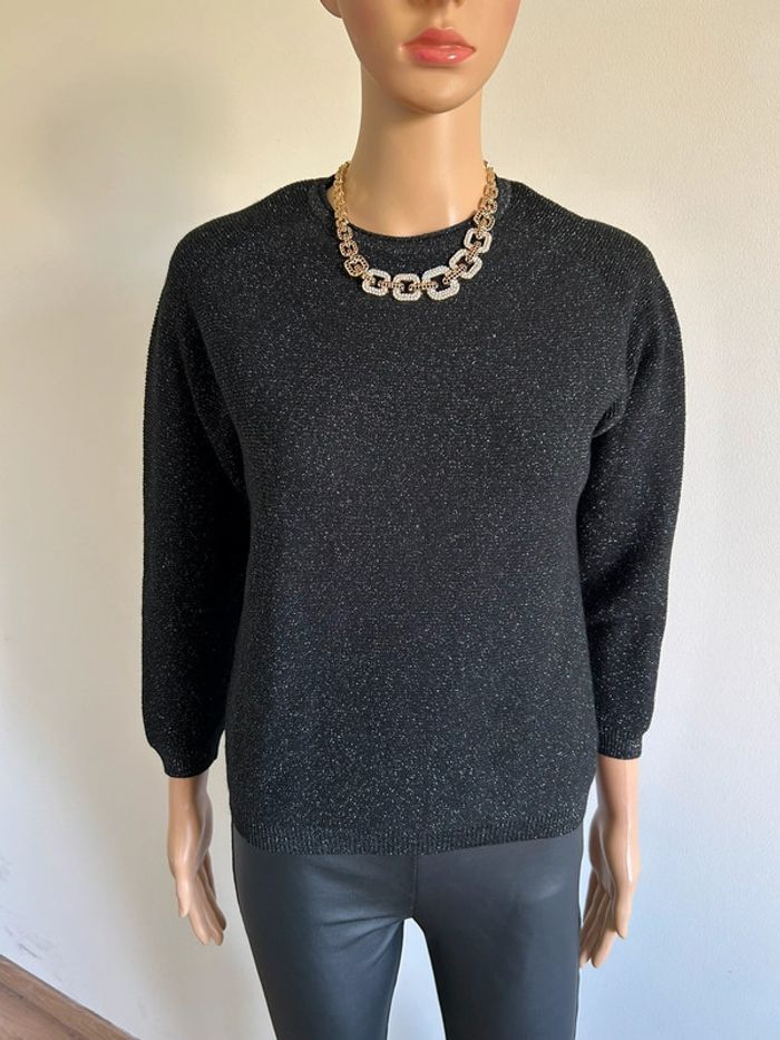Pull court noir pailleté Cassia taille 38 jamais porté (taille petit)