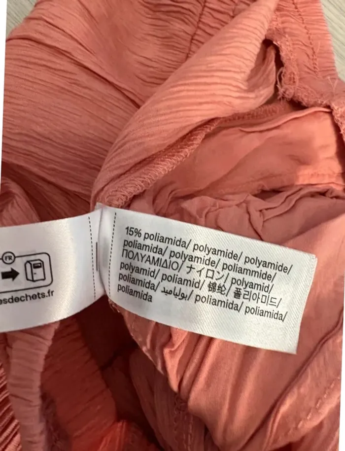 Pantalon fluide rose corail plissé Bershka - photo numéro 6