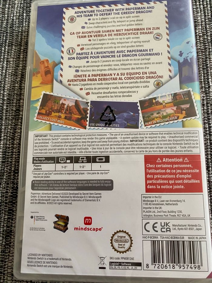 Nintendo Switch : jeu Paperman Adventure Delivered