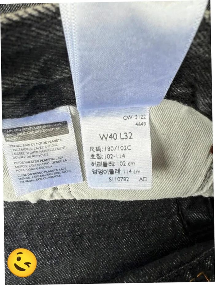 Jeans Levi's 501 W40 FR50 L32 coupe droite gris Homme Men pan582b - photo numéro 8