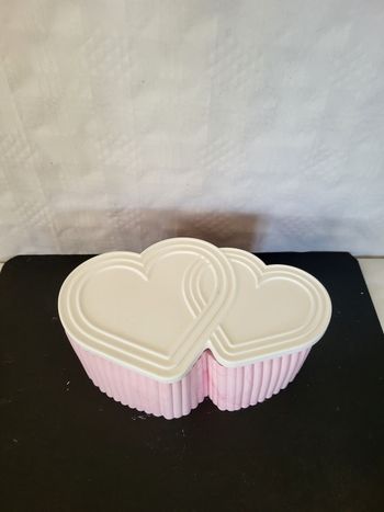 Boîte a bijoux artisanal  rose et blanc