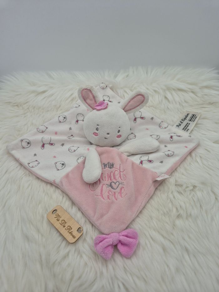 Doudou lapin plat carré My Sweet Love Pat et Ripaton - photo numéro 1
