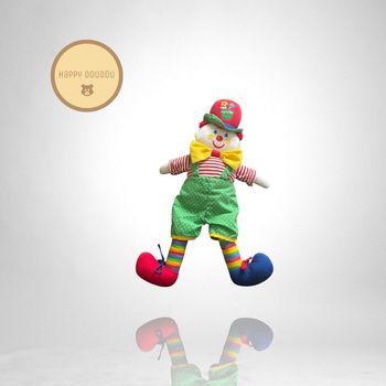 Peluche Poupée Clown vert rouge Corolle P53