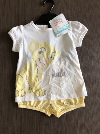 ensemble fille short tee shirt nala le roi lion disney 71 cm 9 mois