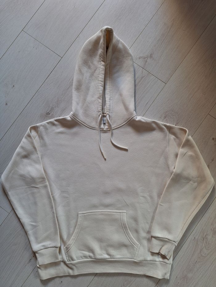 Sweat à capuche blanc/crème La Halle - photo numéro 2