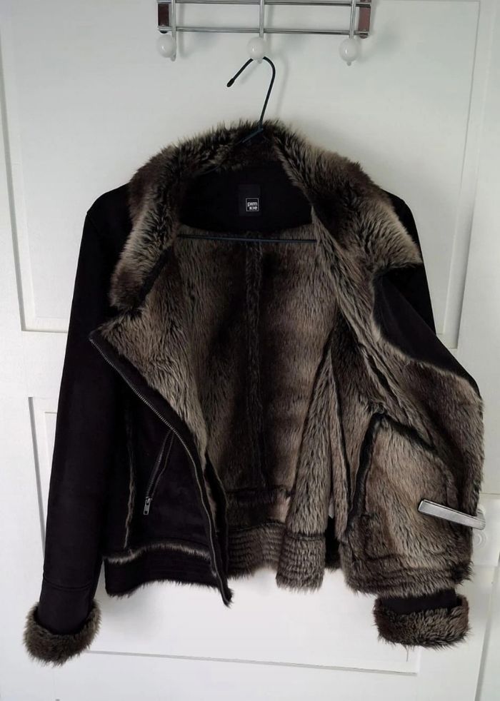 Veste Perfecto Pimkie Marron Foncé Doublée Fausse Fourrure - Taille 40 - photo numéro 3