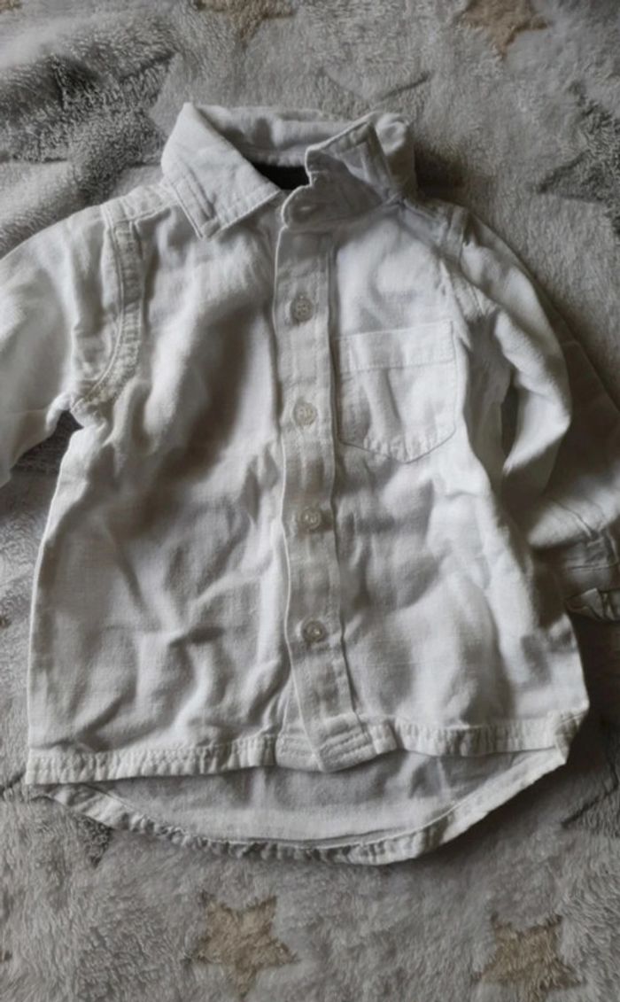 Lot chemise bébé 6 mois blanche et rouge - photo numéro 2