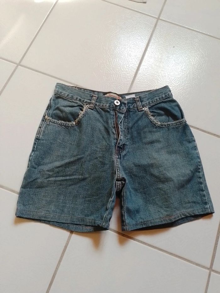 Short bleu en simili jean femme Id'est - photo numéro 8