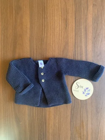 Gilet Petit Bateau maille bleu 6 mois