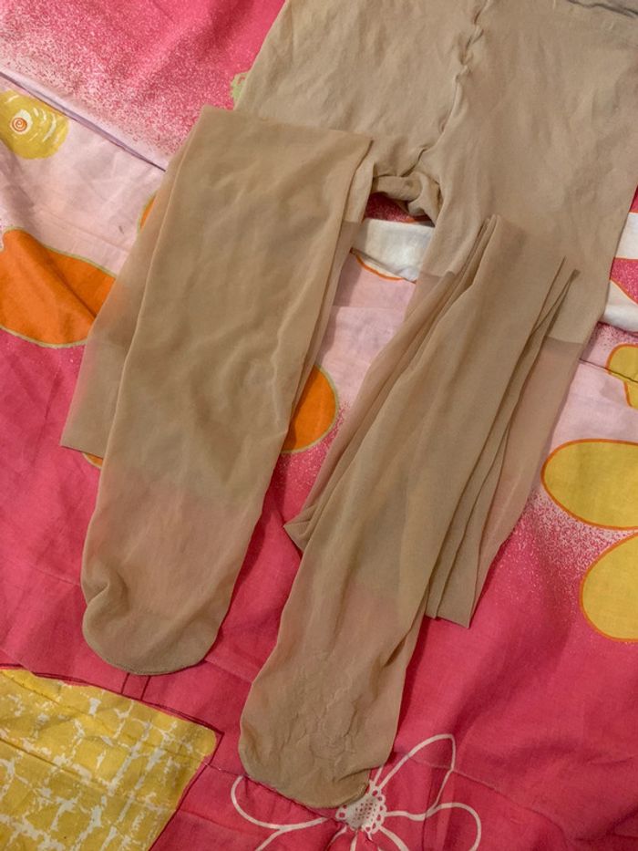 Collants beige voile léger taille M - photo numéro 4