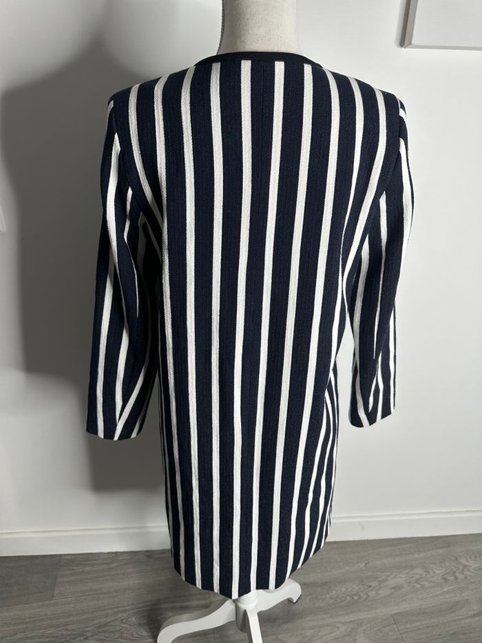 Veste longue à rayures bleue marine et blanche Gérard Darel T36 S - photo numéro 6