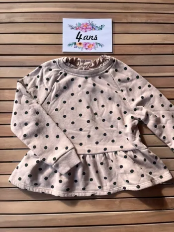 Sweat col froufrou à pois primark 4 ans