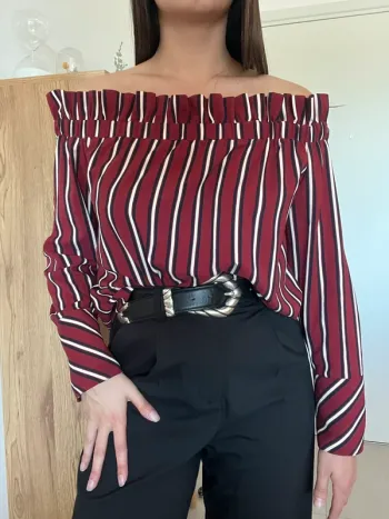 Blouse rayée épaules dénudées Belair